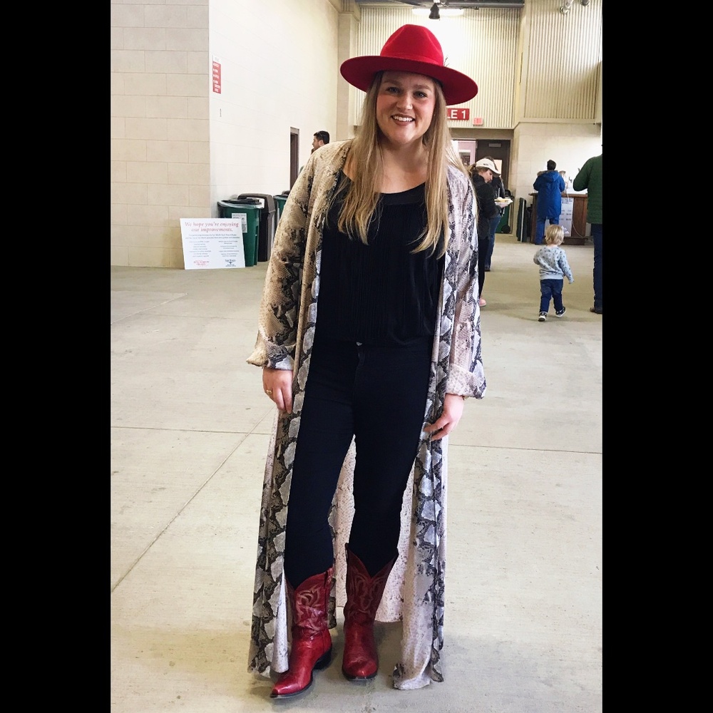 Long snake print cape